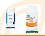 SFI Health Adrenal Cortex: etiqueta y logo, confianza en una fórmula liofilizada.