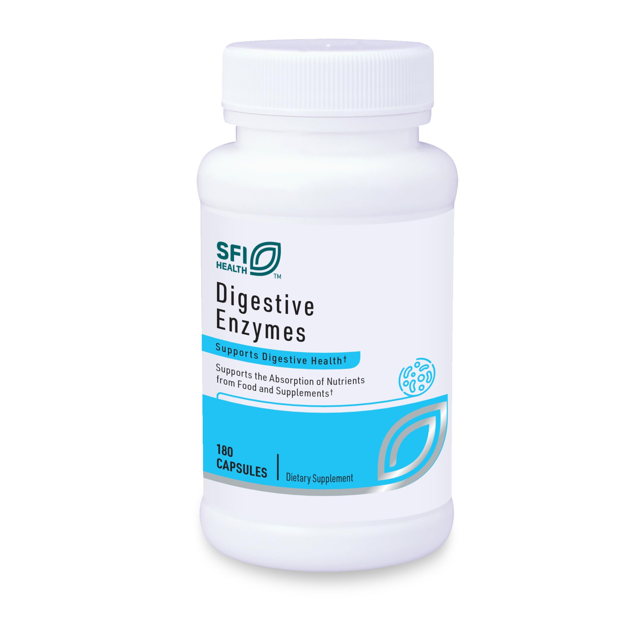 SFI Health Digestive Enzymes: cápsulas para apoyo digestivo diario tras las comidas.