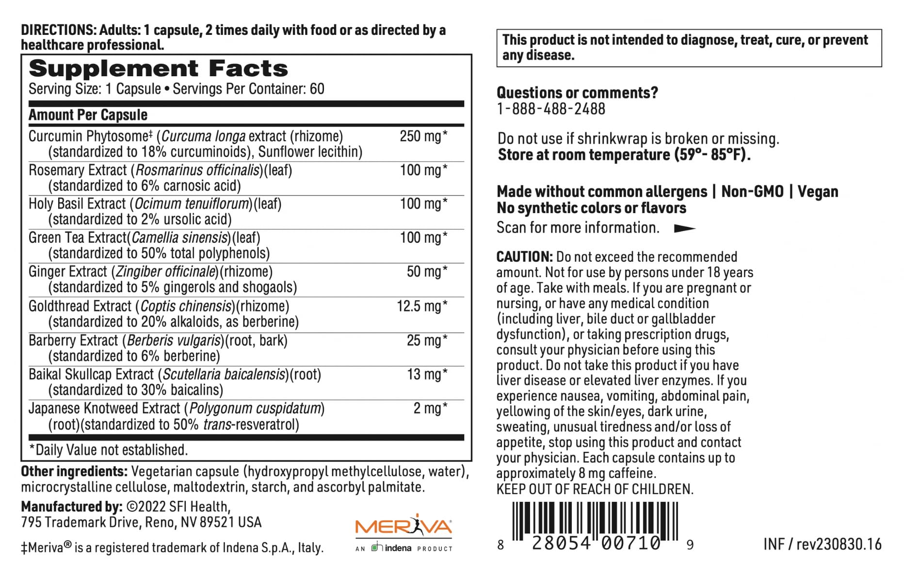 SFI Health Inflathera knotweed japonés, mezcla herbal para apoyo fisiológico.