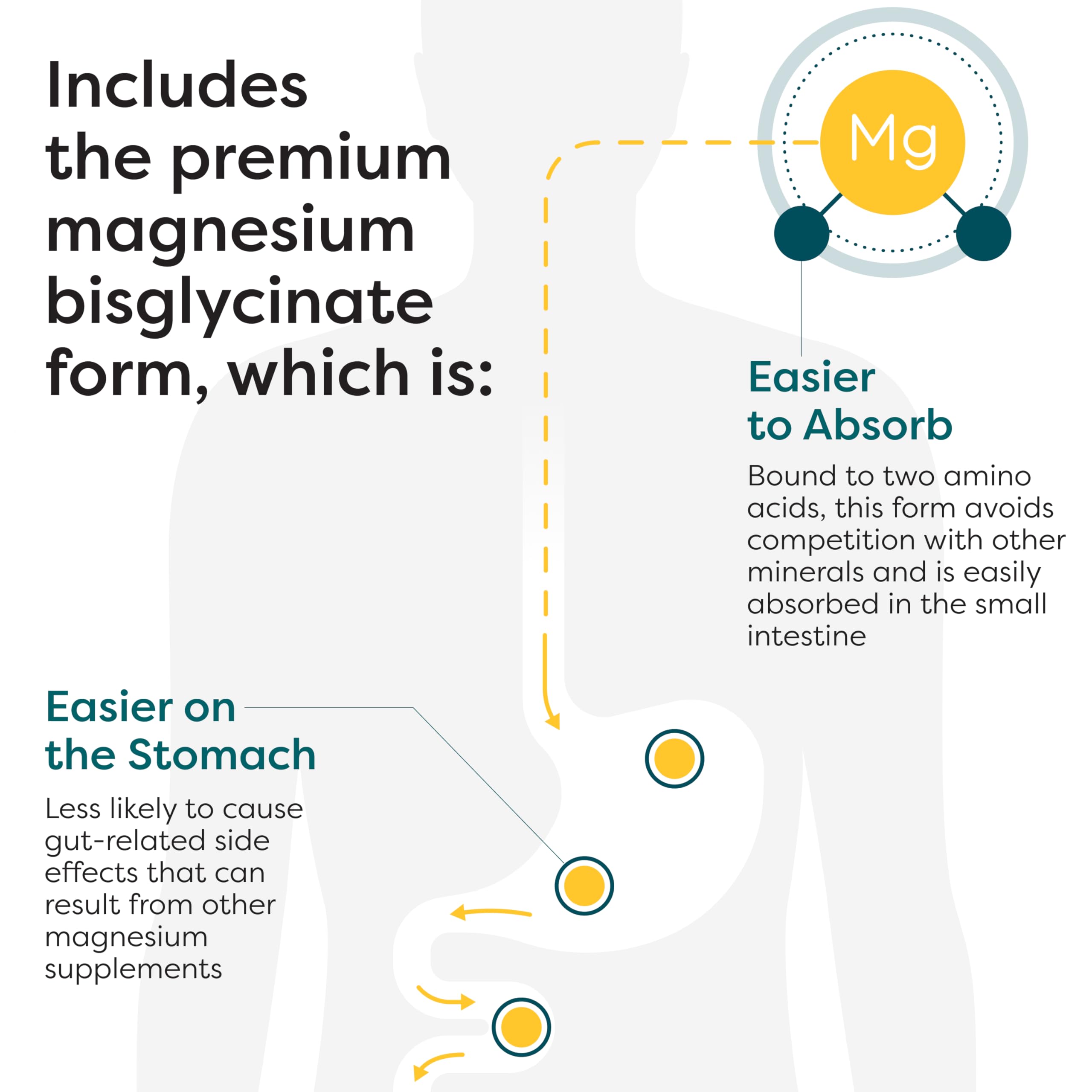 SFI Health magnesio glicinato, mejor absorción, apoyo al metabolismo de energía.