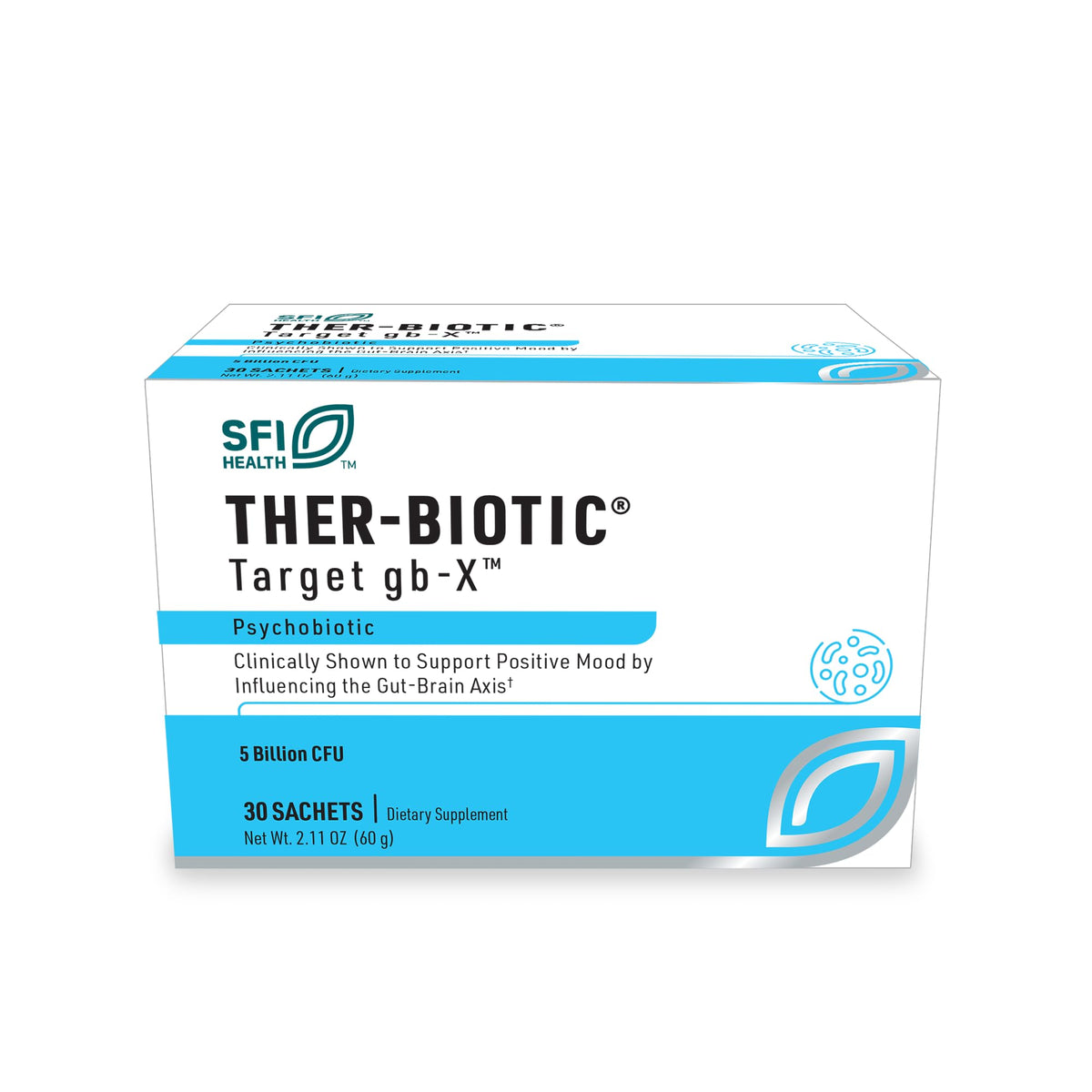 Polvo probiótico con empaque de bolsas de SFI Health para uso diario