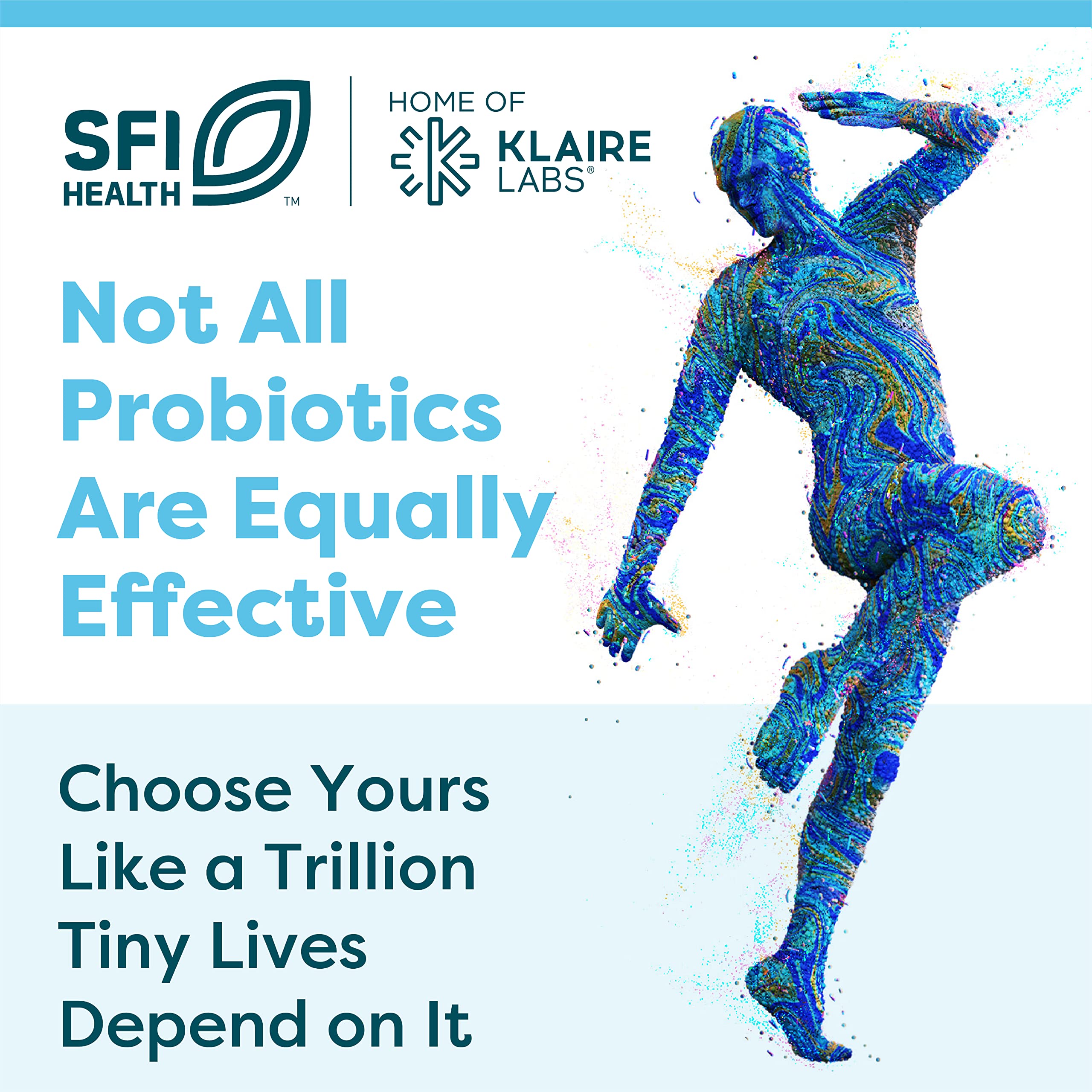 Manos sosteniendo cápsulas de SFI Health Ther-Biotic Synbiotic