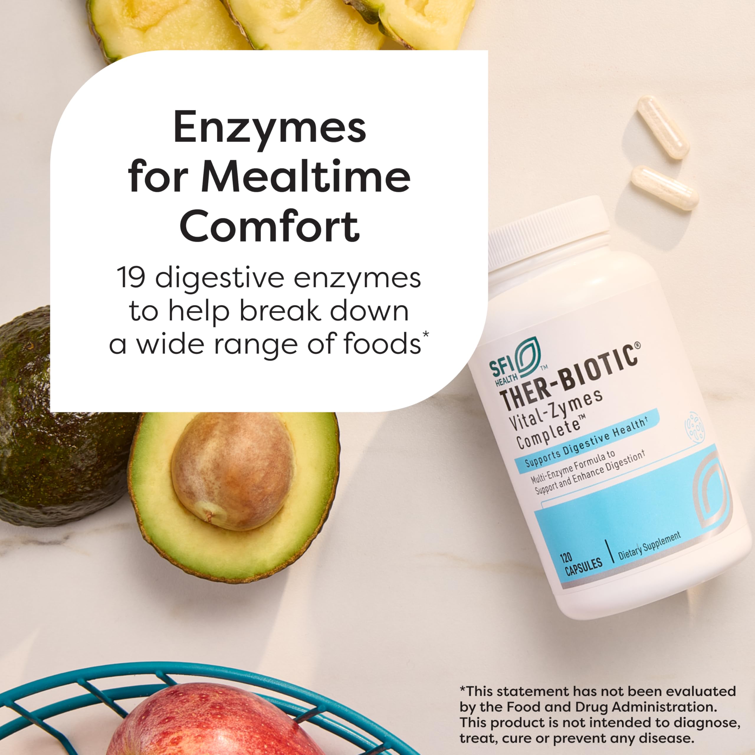 SFI Health Vital-Zymes Complete: ayuda la digestión de caseína y gluten tras las comidas.