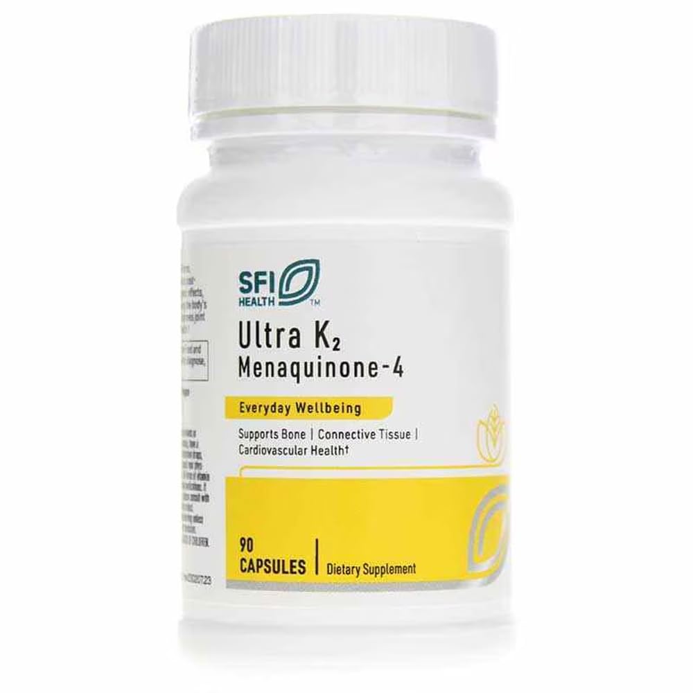 SFI Health Ultra K2 MK4 cápsula, destacando 15 mg para apoyo óseo y salud cardiovascular