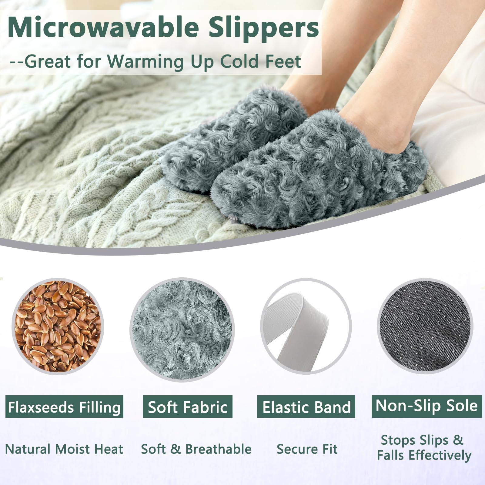 sfiocoopck pantuflas-interior-semillas-lino distribución uniforme para calor constante.