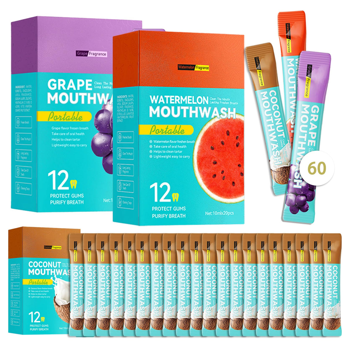 SGZWzhiwei enjuague bucal viaje mini pack, para llevar y mantener la boca fresca