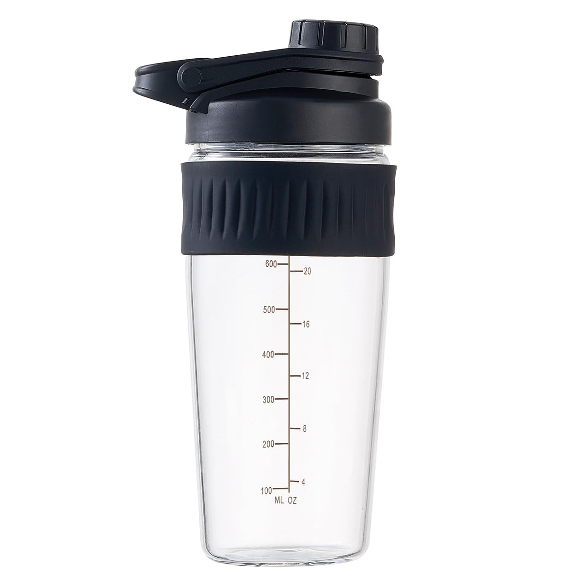 ShakeXpert botella de cristal 24oz con boca ancha para mezclar fácilmente polvos