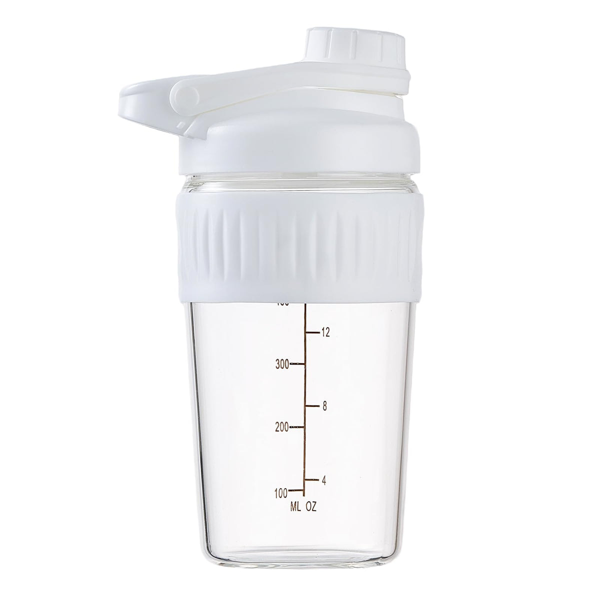 ShakeXpert botella de vidrio 16oz con boca amplia para mezclar proteínas sin grumos.