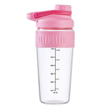 ShakeXpert botella 24 oz rosa lista para batidos sin grumos.