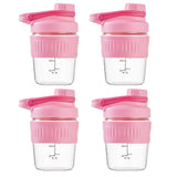 ShakeXpert botella de vidrio 355 ml en cuatro unidades, resistente y segura para bebidas.