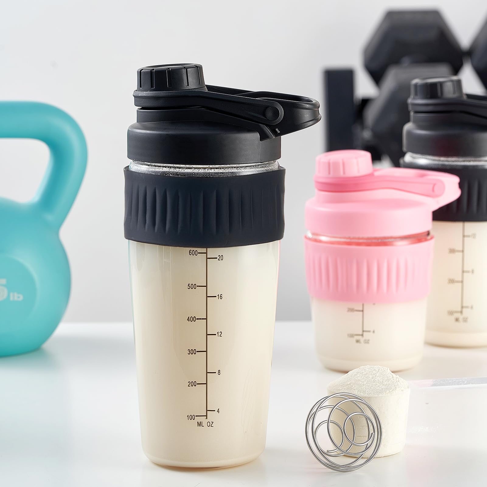 ShakeXpert paquete de dos botellas de cristal para doble uso