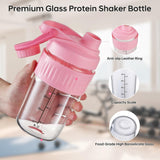 ShakeXpert vaso de vidrio para proteínas, mezcla rápida en casa o gym.