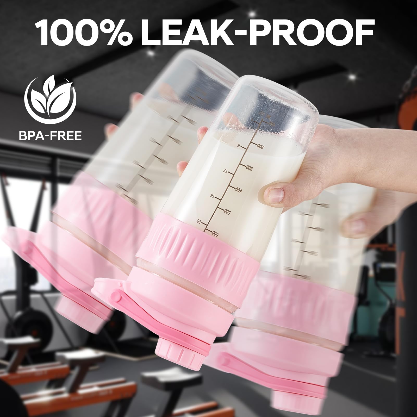 ShakeXpert vidrio borosilicato libre de olor y BPA.