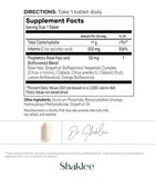 Etiqueta de Shaklee Vita-C 500, información clara y atractiva para usuarios.