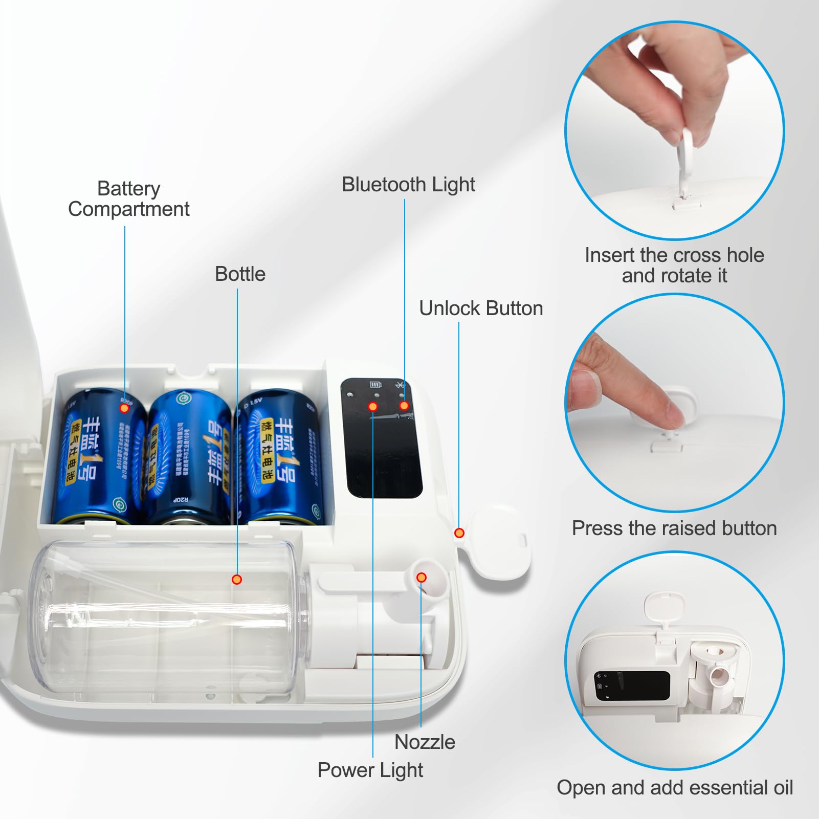 Shammgria control por app Bluetooth para ajustar intensidad aromática desde el móvil.