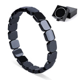 SHANGFEI pulsera hematita cuadrada negra para equilibrio y estilo diario