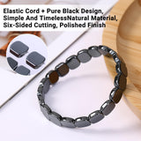 SHANGFEI pulsera hematita cuadrada negra con diseño versátil