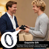SHANGFEI pulsera hematita cuadrada negra con estiramiento cómodo