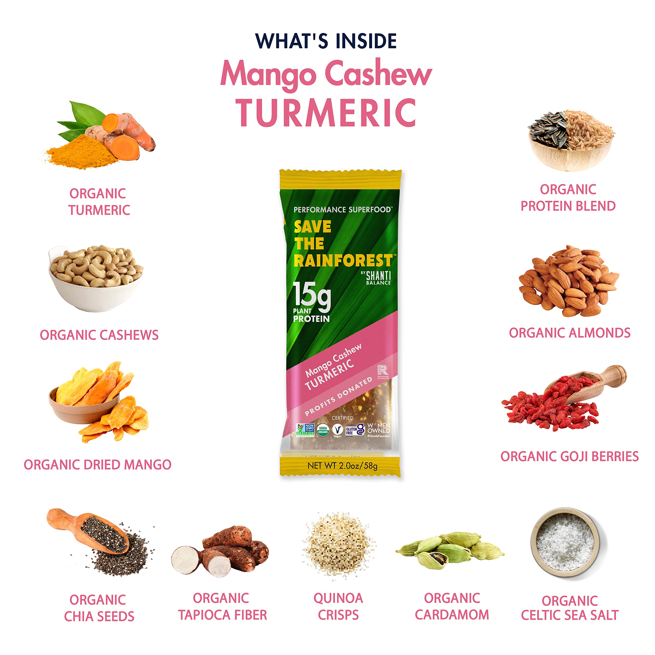 SHANTI BAR mango curcuma: sabor tropical con textura suave ideal para pausas energéticas