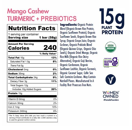 SHANTI BAR textura masticable mango anacardos curcuma: merienda nutritiva para recargar energía