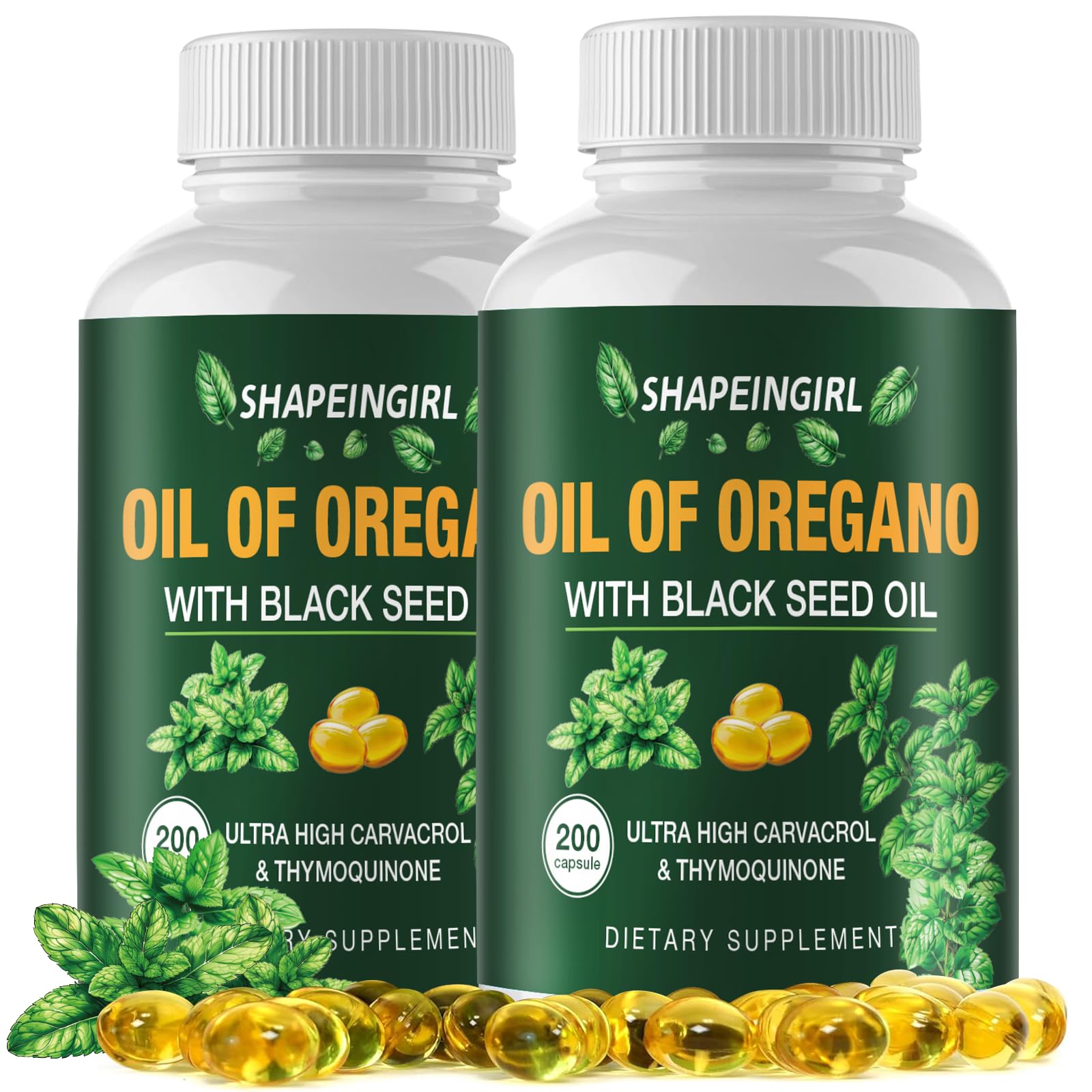SHAPEINGIRL aceite de oregano en botella para apoyo inmunitario diario.