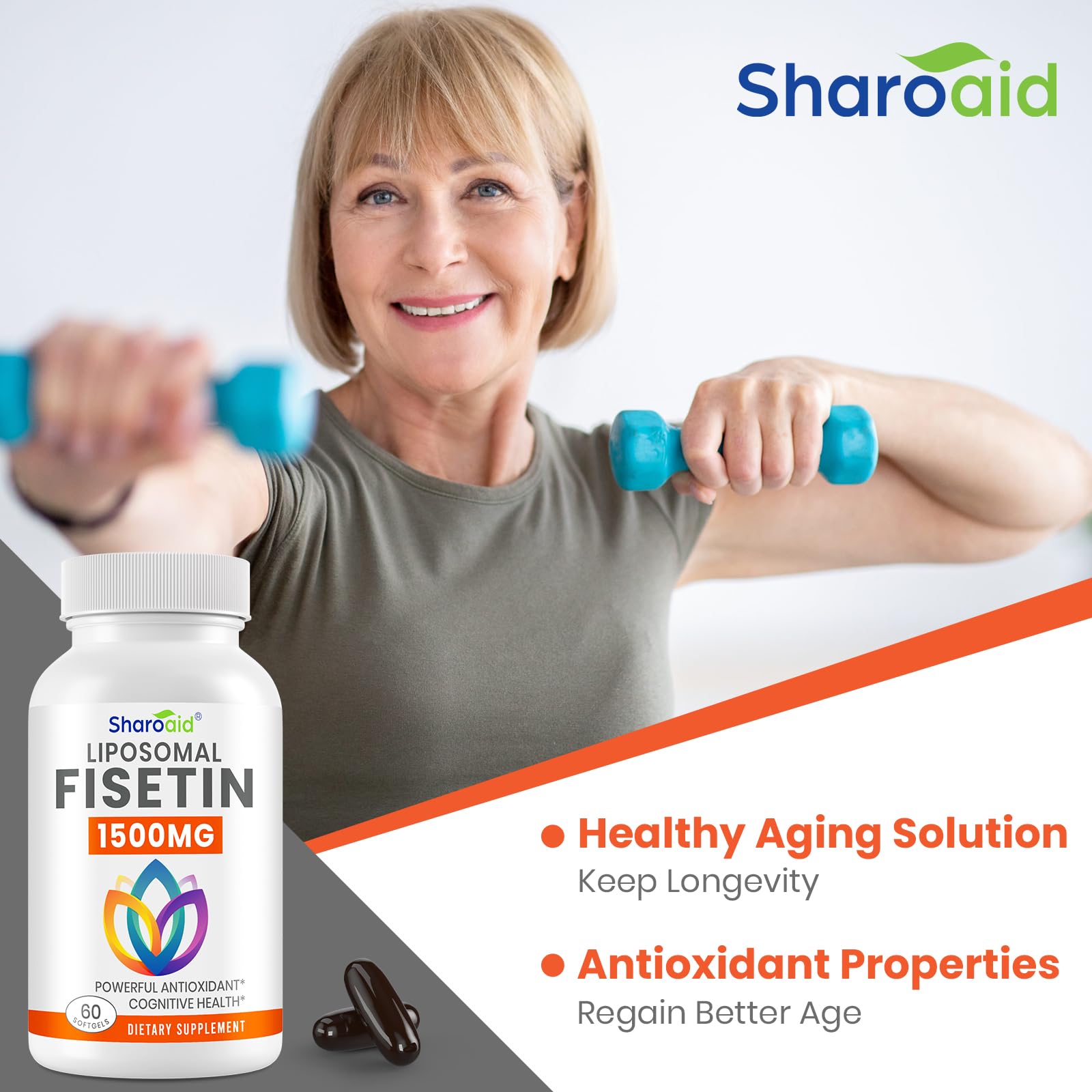 Sharoaid Fisetina liposomal, dosis diaria, rutina simple.