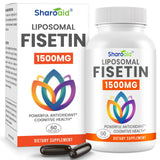 Sharoaid fisetina liposomales en bote para absorción eficiente.