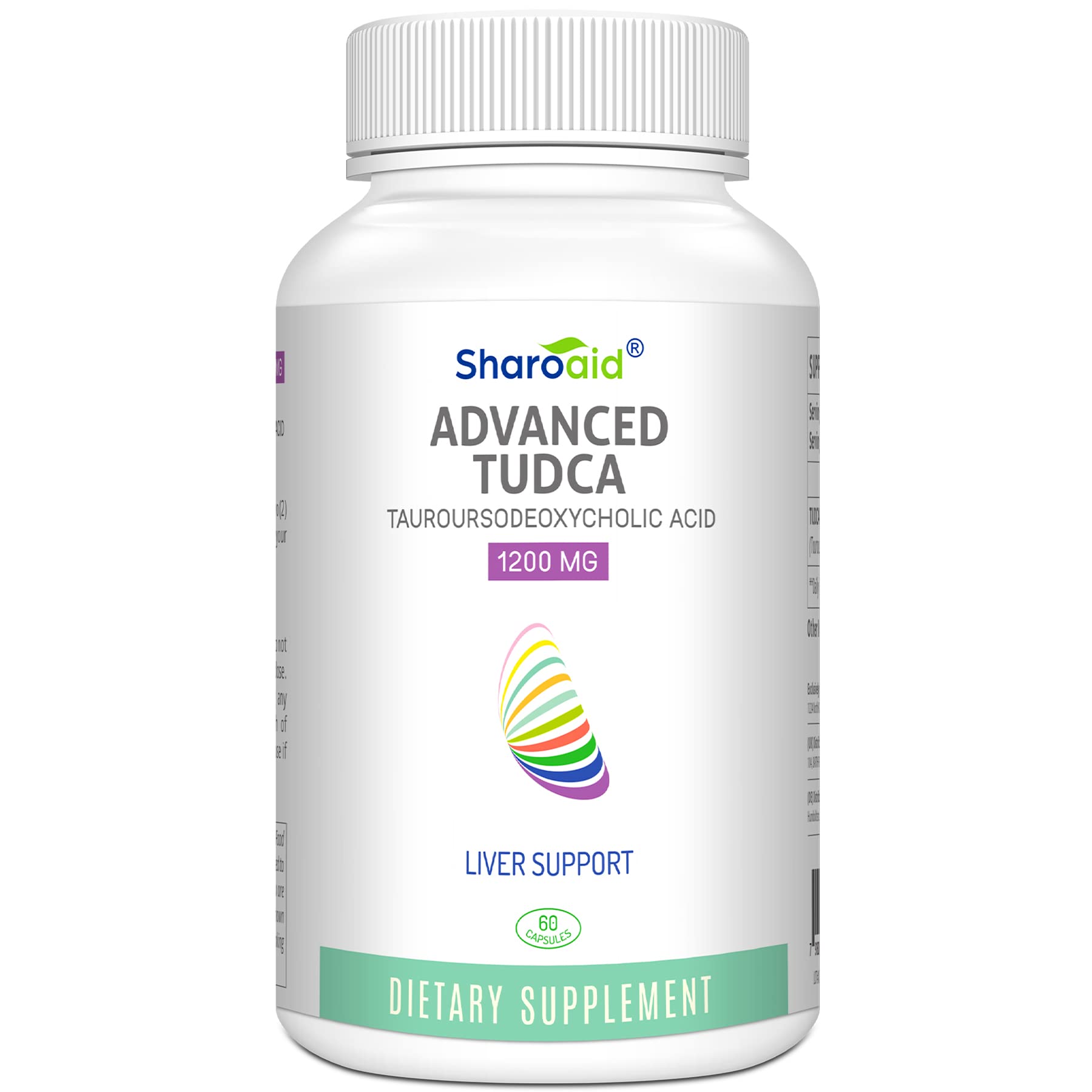 Sharoaid Tudca cápsulas: suplemento vegetariano para apoyo hepático y detox suave.