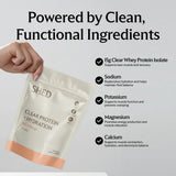 Bebida hidratante clara Shed Clear Protein para entrenamientos y días activos.