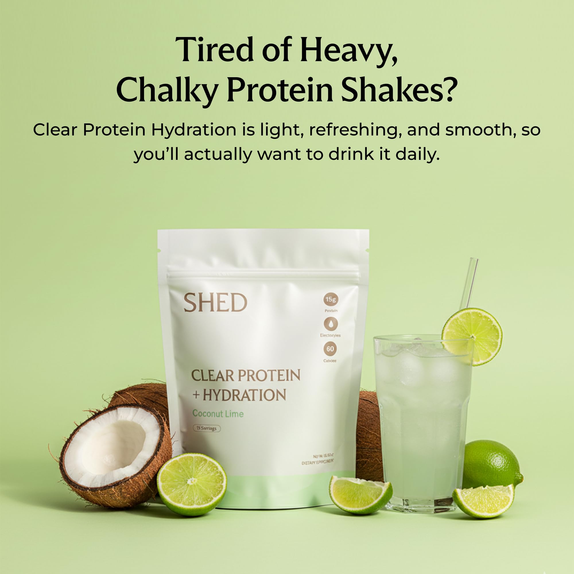 Shed Nutrition Clear Protein cucharada dosificacion, dosis precisa para recuperación suave