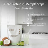 Shed Nutrition Clear Protein sabor Frambuesa Azul, sabor refrescante sin comprometer proteína