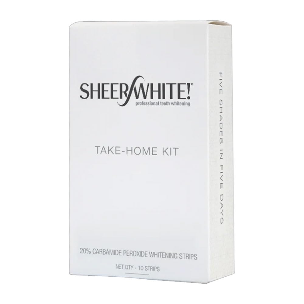 Sheer White! tiras de blanqueamiento dental con SheerFilm, adherencia mejorada para uso cómodo.