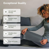Sherpa Therapy uso doble lado, terapia fría y suave, para mayor comodidad.