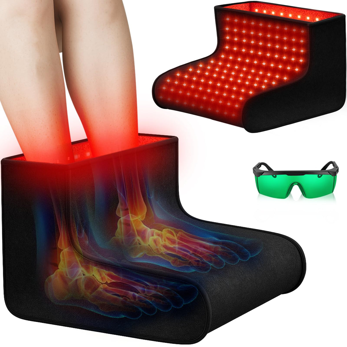 SHEVIEW terapia de luz roja para pies con envoltura, experiencia de relajación en casa