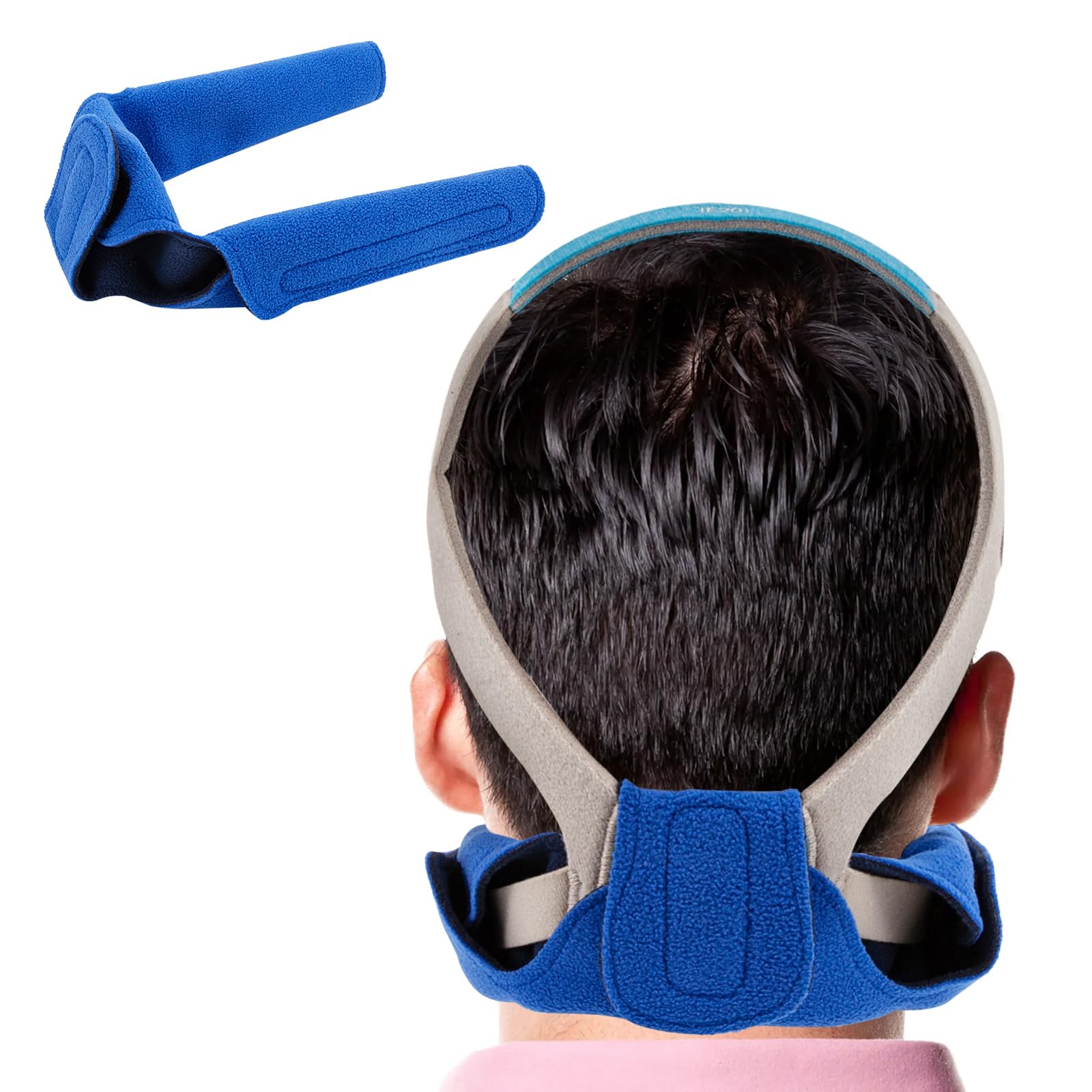 SHFGYG almohadilla cuello CPAP azul, confort suave durante toda la noche