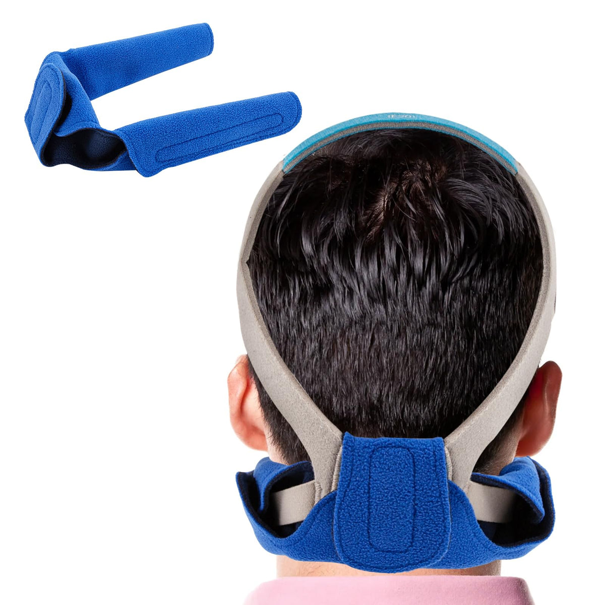 SHFGYG almohadilla cuello CPAP azul, confort suave durante toda la noche