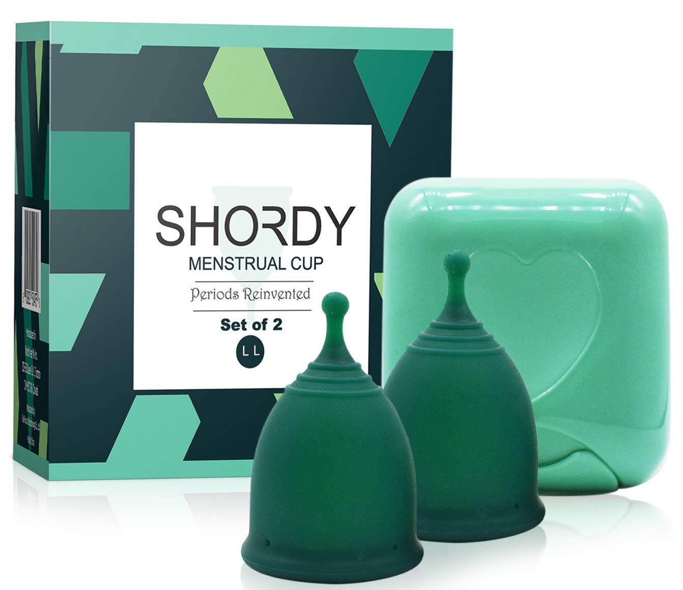 Copa menstrual SHORDY grande en set de 2, cómodo y reutilizable para uso prolongado