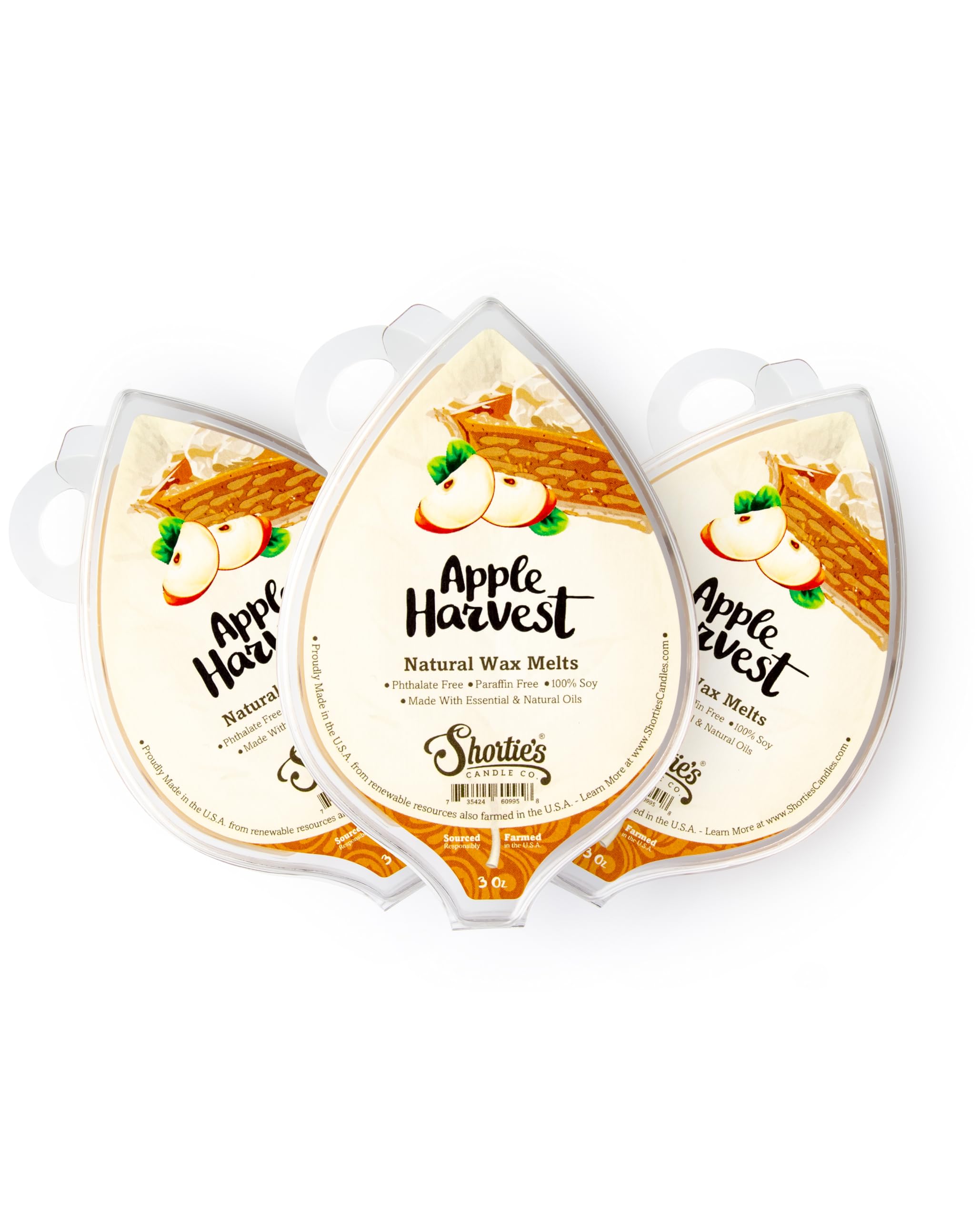 Shortie's Apple Harvest: paquete de pastillas de cera para un ambiente duradero y fragante.