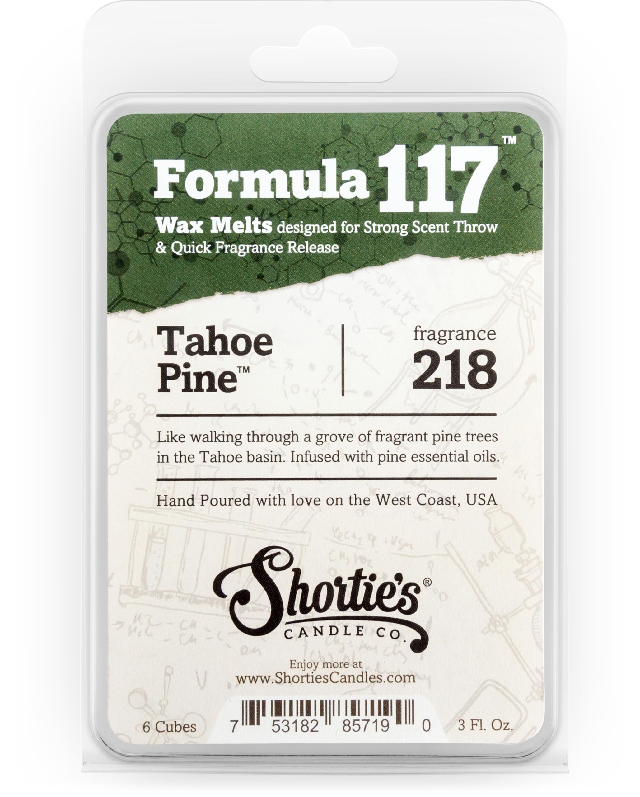 Shortie's Tahoe Pine barra de 3 oz para aroma duradero en habitación