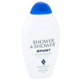 Botella de polvo con aroma energizante Shower To Shower para días activos.