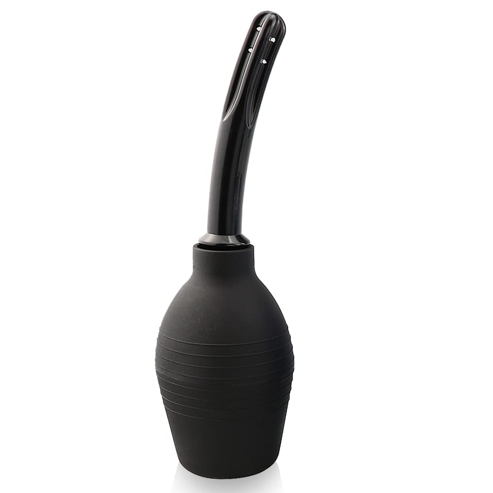 Showvigor ducha anal 10 onzas negro, diseño ergonómico para uso cómodo.
