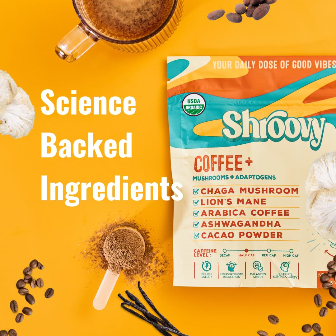 Shroovy cafeina a mitad de dosis para energia constante