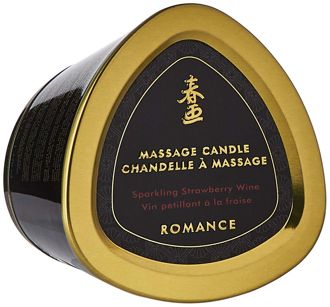Vela de masaje Shunga con aroma a fresa espumosa para crear ambiente romántico