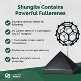 Shungite World armonía del hogar con pirámide ornamental.