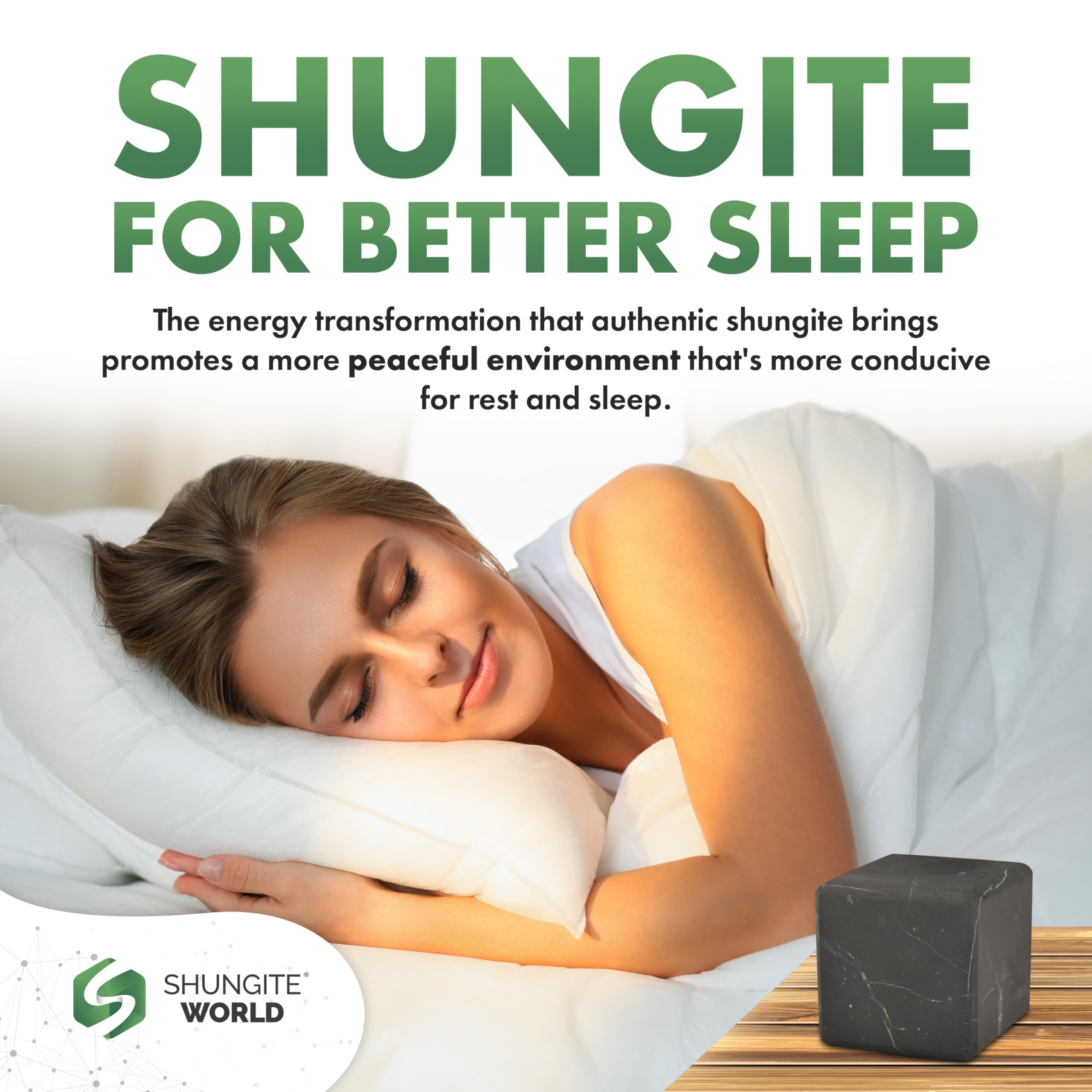 Cubo Shungite World negro mate añade estilo y serenidad al espacio.