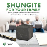 Cubo Shungite World transmite conexión con la naturaleza y energía estable.