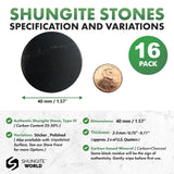 Shungite World pegatinas para teléfono 40 mm aplicadas, protección para uso diario.