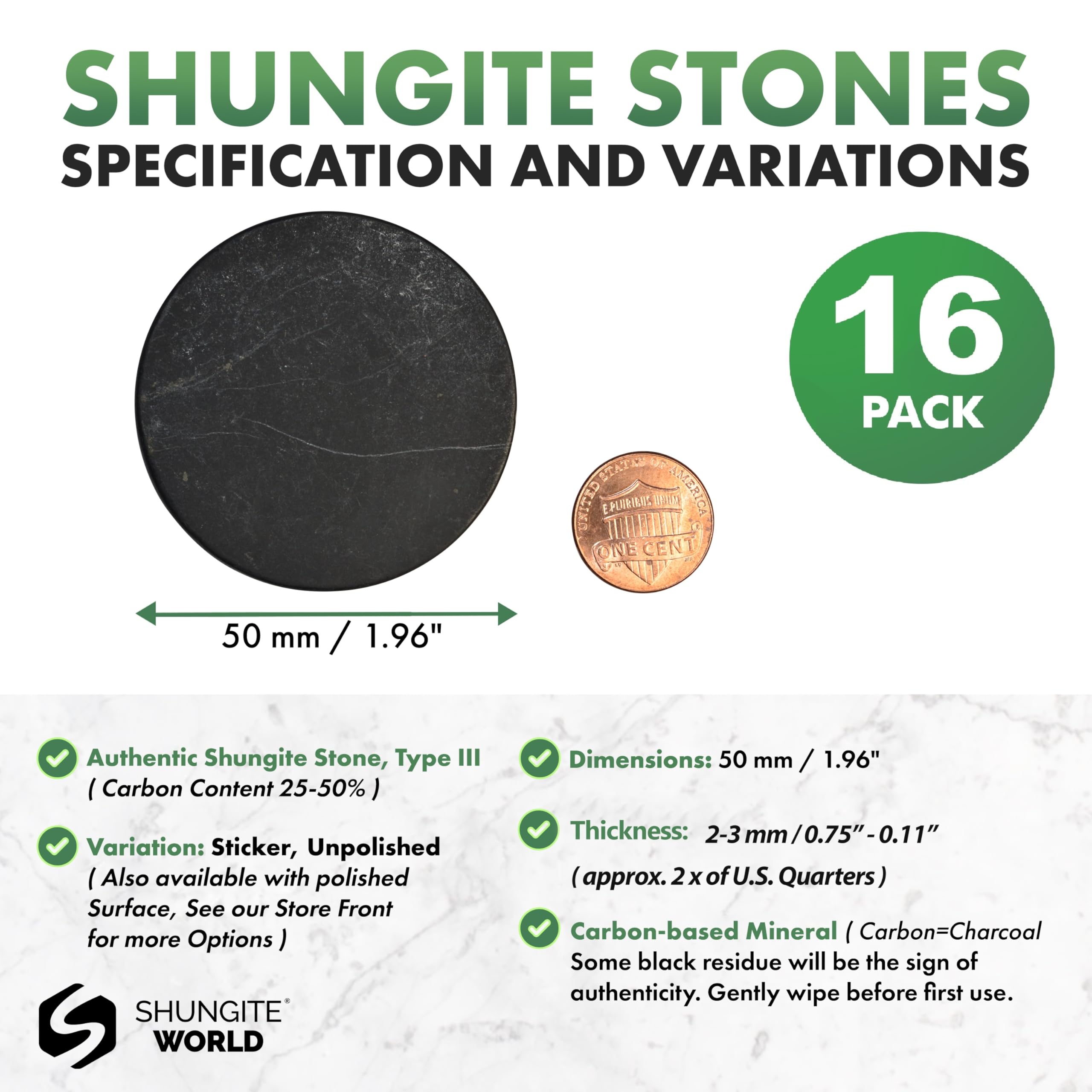 Shungite World: pegatina de shungita 50 mm para tableta, ayuda a balancear energia diaria.