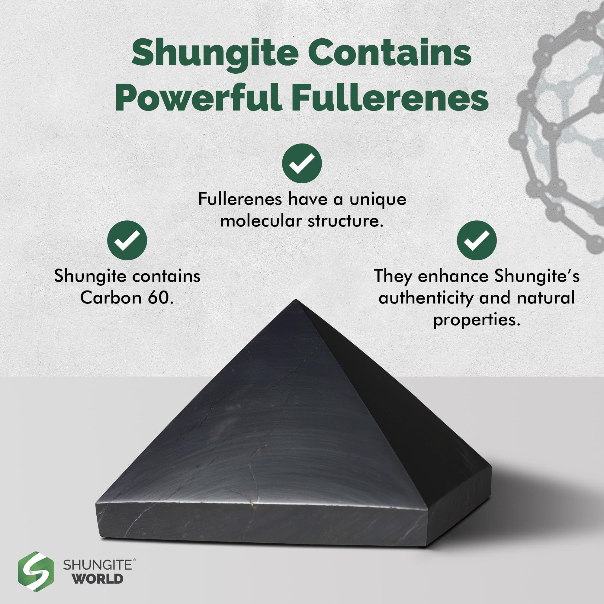 Shungite World piedra decorativa para promover sueño más claro.