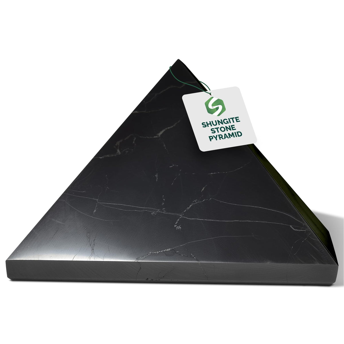 Shungite World pirámide 110 mm pulida protege energías y aporta equilibrio